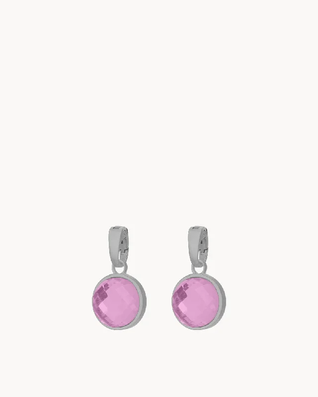 February Devotion Birthstone  Signature Earring Pendants, Silver