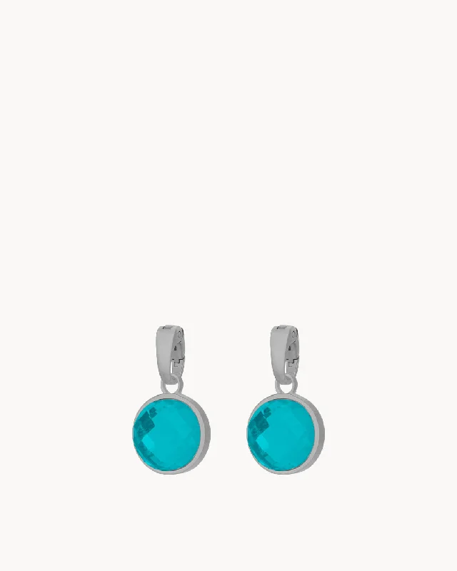 May Friendship Birthstone Signature Earring Pendants, Silver