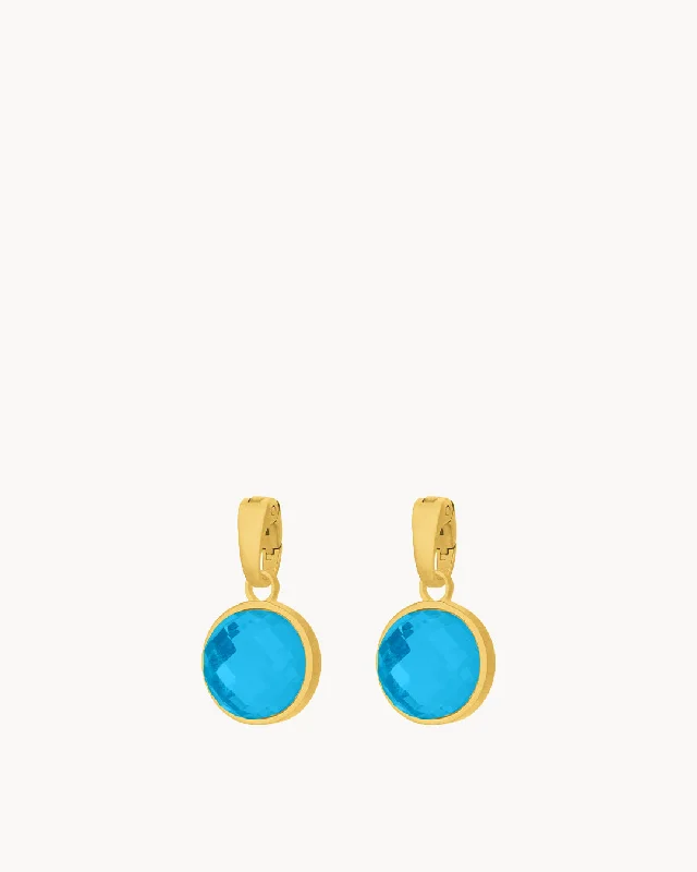 September Wisdom Birthstone Signature Earring Pendants, Gold