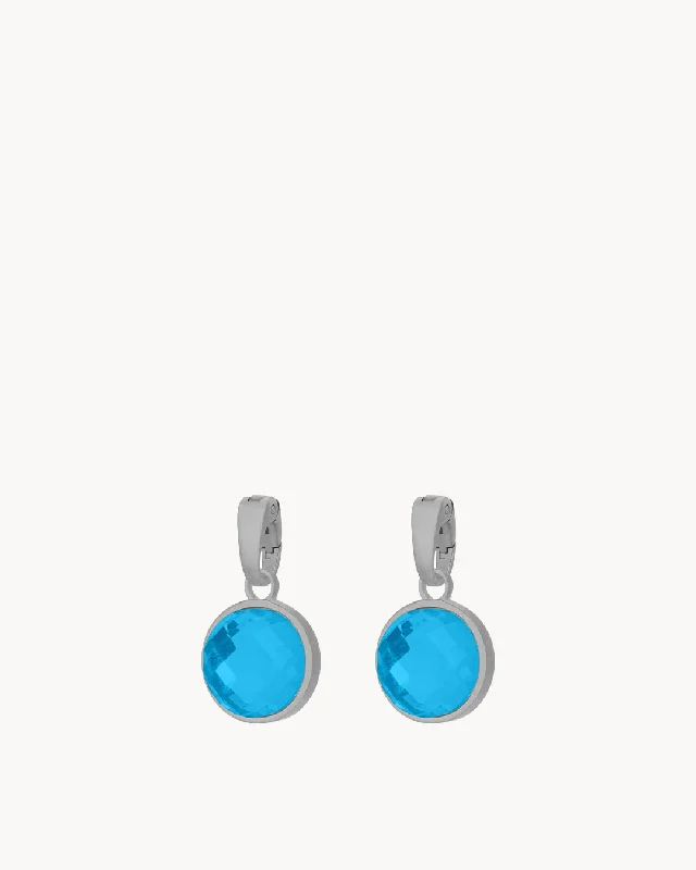 September Wisdom Birthstone Signature Earring Pendants, Silver