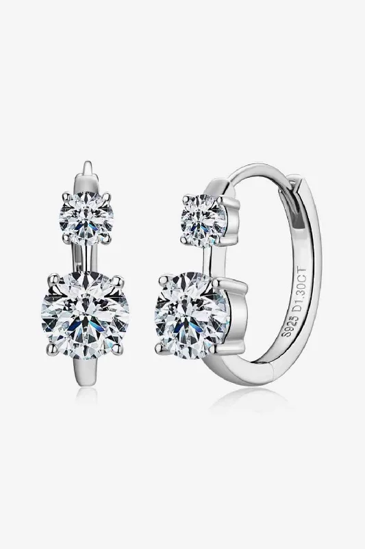 Vintage hoop earrings1.3 Carat Moissanite 925 Sterling Silver Earrings