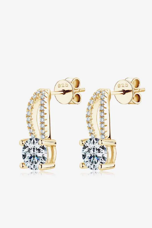 Hoop earrings for women1 Carat Moissanite 925 Sterling Silver Earrings