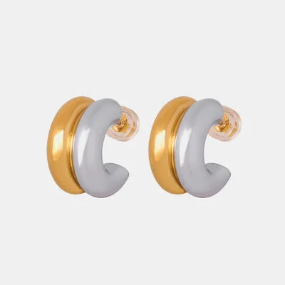 Silver hoop earrings18K Gold-Plated C-Hoop Earrings