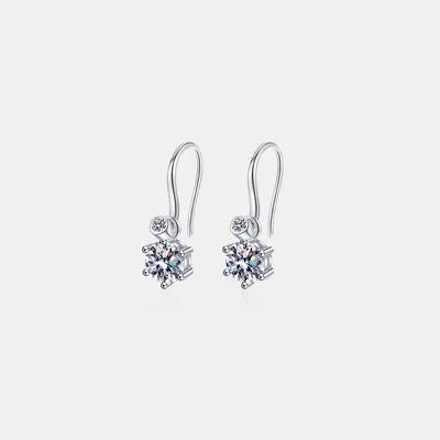 Beaded hoop earrings2 Carat Moissanite 925 Sterling Silver Earrings