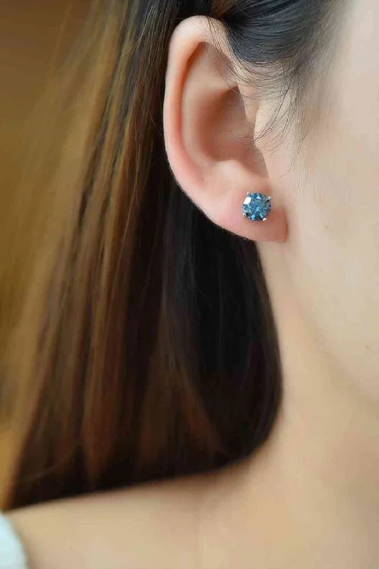 Gold hoop earrings2 Carat Moissanite Four-Prong Platinum-Plated Earrings