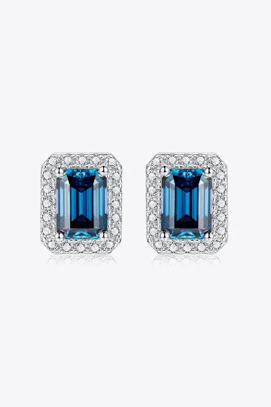 Statement hoop earrings2 Carat Moissanite Stud Earrings in Indigo