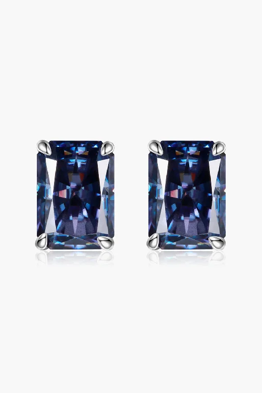 Personalized hoop earrings2 Carat Rectangle Moissanite 4-Prong Stud Earrings