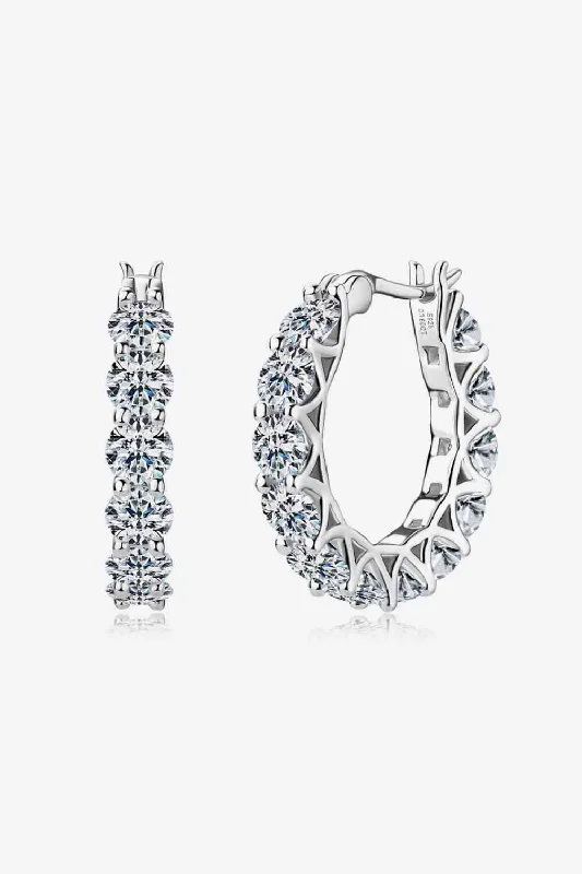 Sterling silver hoop earrings7.2 Carat Moissanite 925 Sterling Silver Earrings