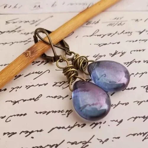 Oval hoop earringsAlloy Gemstone Drop Earrings