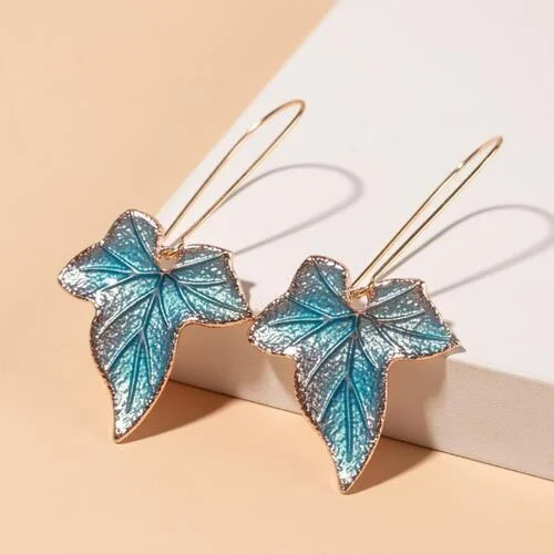 Vintage hoop earringsAlloy Leaf Drop Earrings