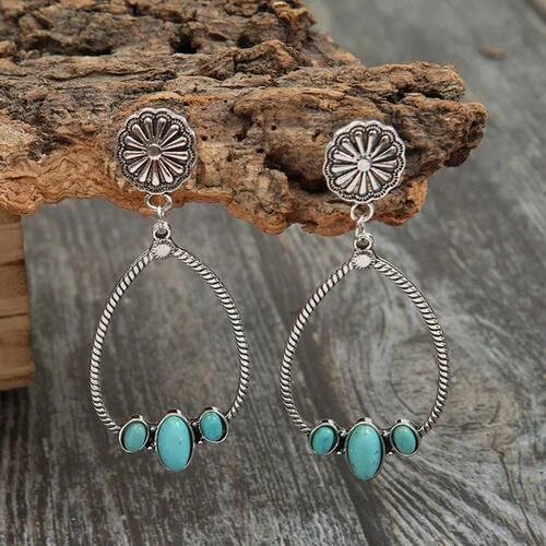 Gold hoop earringsArtificial Turquoise Teardrop Earrings