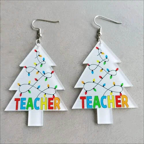 Trendy hoop earringsChristmas Themed Acrylic Dangle Earrings
