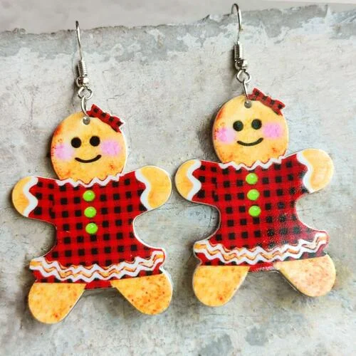 Beaded hoop earringsChristmas Themed Acrylic Dangle Earrings
