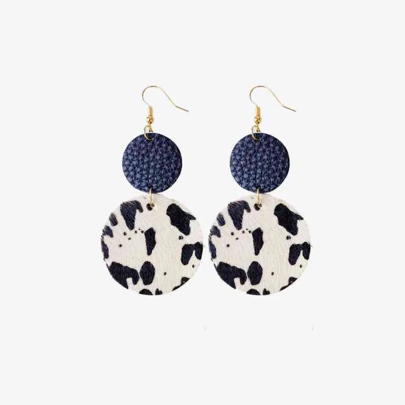 Everyday hoop earringsGenuine Cowhide Leather Dangle Earrings