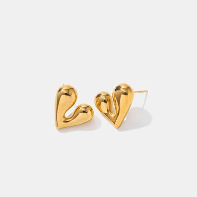 Huggie hoop earringsHeart Shape Stainless Steel Stud Earrings
