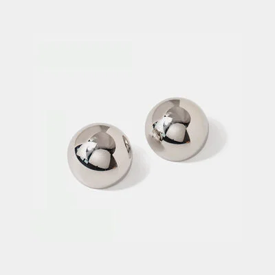 Everyday hoop earringsHemispherical Stainless Steel Clip On Earrings