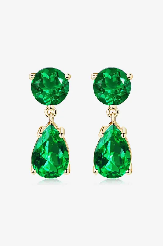 Trendy hoop earringsLab-Grown Emerald Drop Earrings