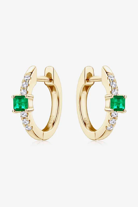 Small hoop earringsLab-Grown Emerald Earrings