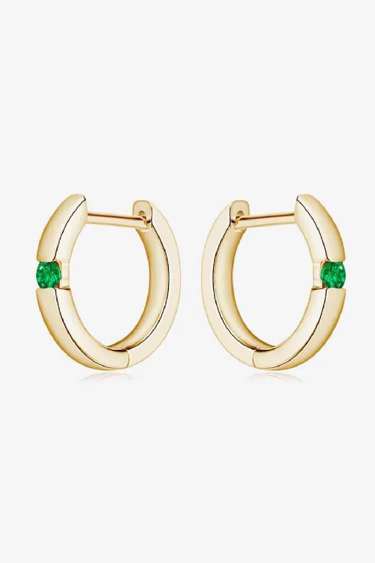 Huggie hoop earringsLab-Grown Emerald Earrings