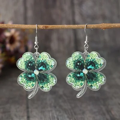 Minimalist hoop earringsLucky Clover Acrylic Dangle Earrings