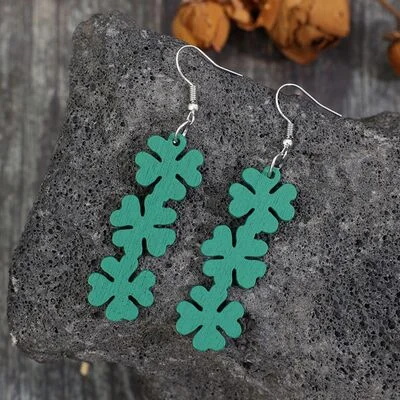 Rose gold hoop earringsLucky Clover Wooden Dangle Earrings