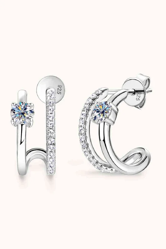 Statement hoop earringsMoissanite 925 Sterling Silver C-Hoop Earrings