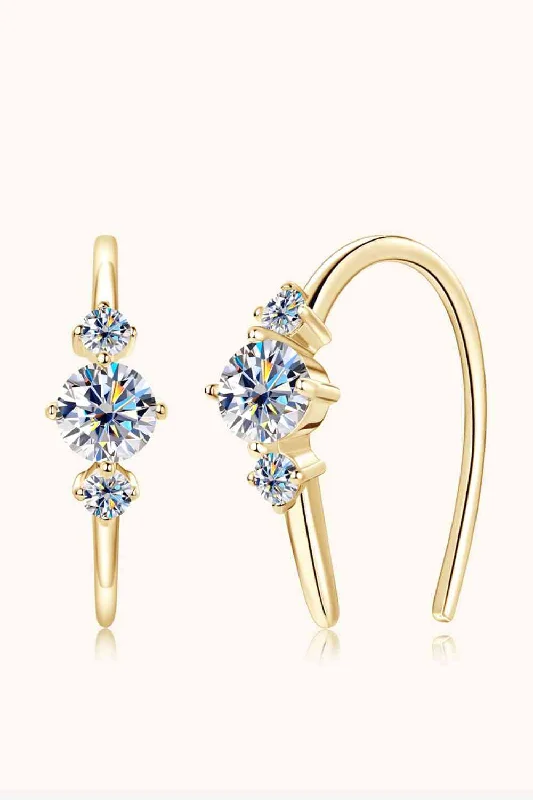 Rose gold hoop earringsMoissanite 925 Sterling Silver Earrings