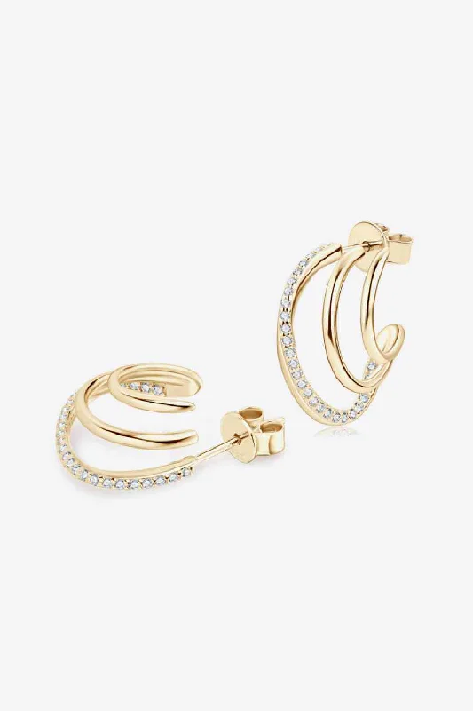 Oval hoop earringsMoissanite 925 Sterling Silver Earrings