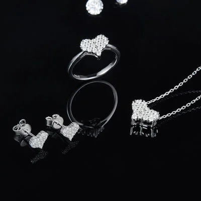 Oval hoop earringsMoissanite 925 Sterling Silver Heart Stud Earrings