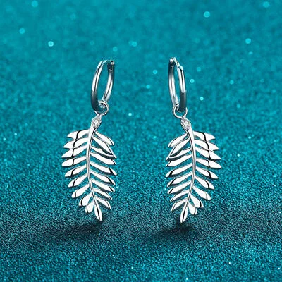 Hoop earrings for womenMoissanite Leaf 925 Sterling Silver Earrings