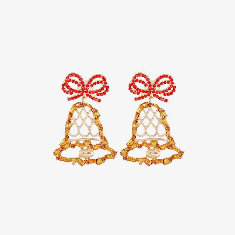 Rose gold hoop earringsRhinestone Alloy Christmas Bell Earrings