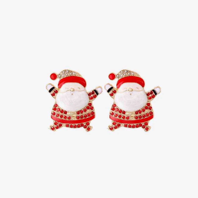 Hoop earrings for womenRhinestone Alloy Santa Earrings