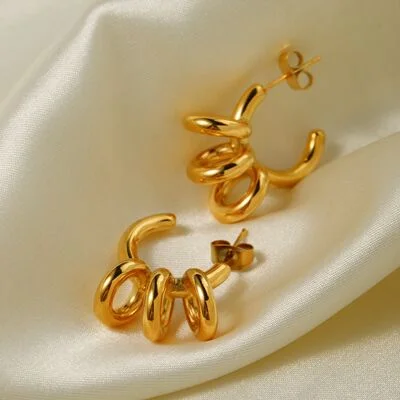 Vintage hoop earringsStainless Steel C-Hoop Earrings