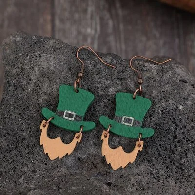 Lightweight hoop earringsWooden Hat Shape Dangle Earrings